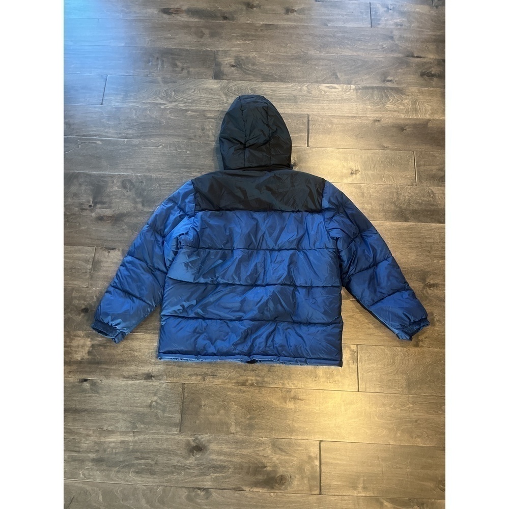 Mens Black & Night Blue Hooded Puffer Coat, XL - Picture 6 of 16